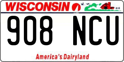 WI license plate 908NCU