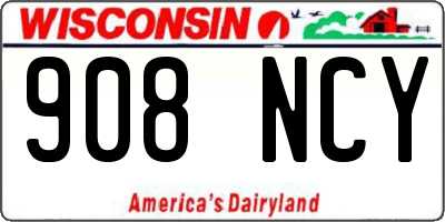 WI license plate 908NCY