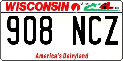 WI license plate 908NCZ