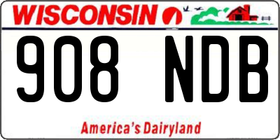 WI license plate 908NDB