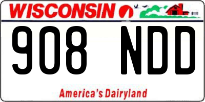 WI license plate 908NDD