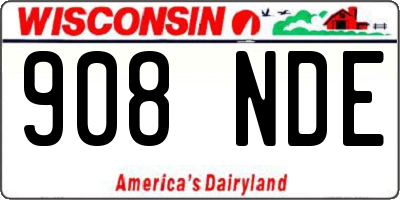 WI license plate 908NDE