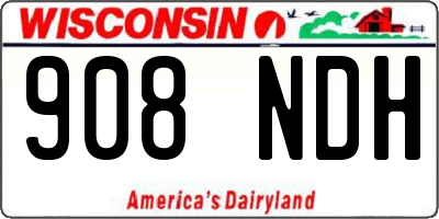 WI license plate 908NDH
