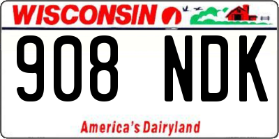 WI license plate 908NDK