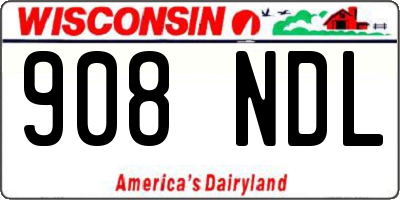 WI license plate 908NDL