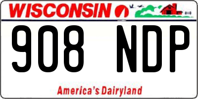 WI license plate 908NDP