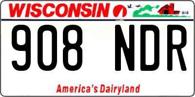 WI license plate 908NDR