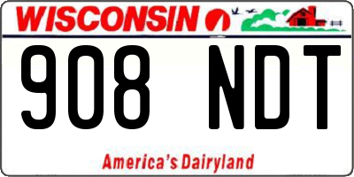 WI license plate 908NDT