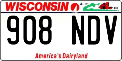 WI license plate 908NDV
