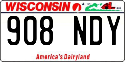 WI license plate 908NDY