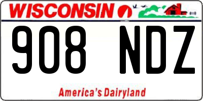 WI license plate 908NDZ