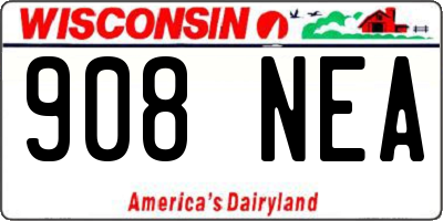 WI license plate 908NEA