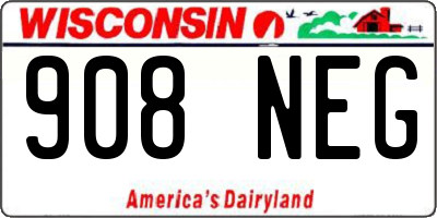 WI license plate 908NEG