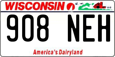 WI license plate 908NEH