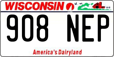 WI license plate 908NEP