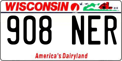 WI license plate 908NER