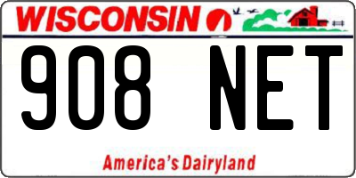 WI license plate 908NET