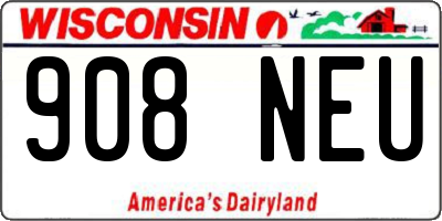 WI license plate 908NEU