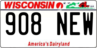 WI license plate 908NEW