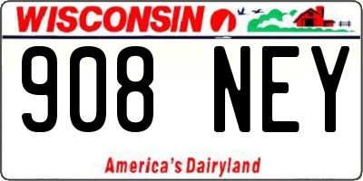 WI license plate 908NEY