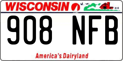 WI license plate 908NFB