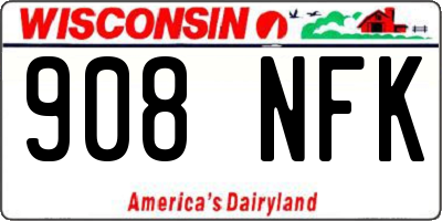 WI license plate 908NFK