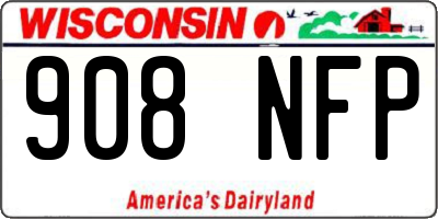 WI license plate 908NFP