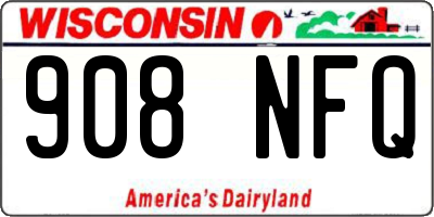 WI license plate 908NFQ
