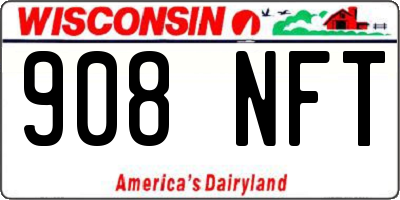 WI license plate 908NFT