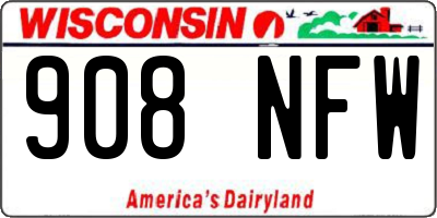WI license plate 908NFW