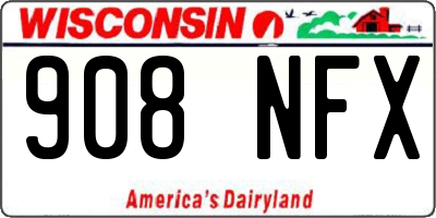 WI license plate 908NFX