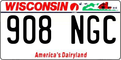 WI license plate 908NGC