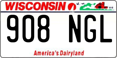 WI license plate 908NGL