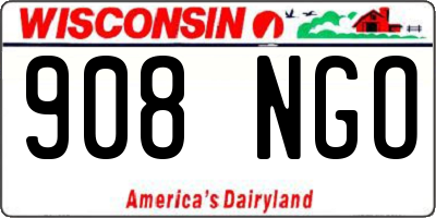 WI license plate 908NGO
