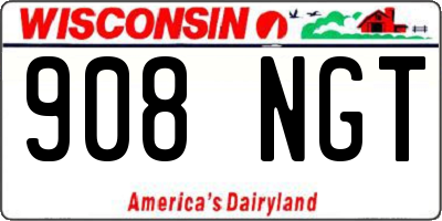 WI license plate 908NGT