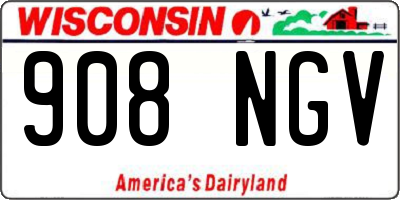 WI license plate 908NGV