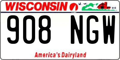 WI license plate 908NGW