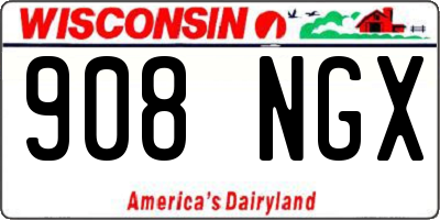 WI license plate 908NGX
