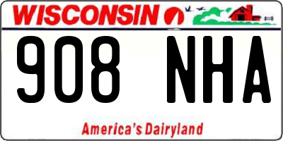 WI license plate 908NHA
