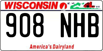 WI license plate 908NHB