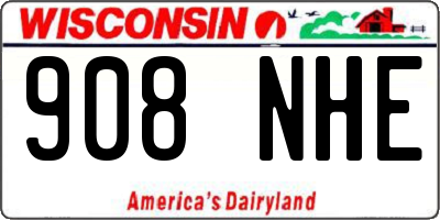 WI license plate 908NHE