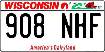 WI license plate 908NHF