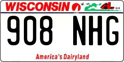 WI license plate 908NHG