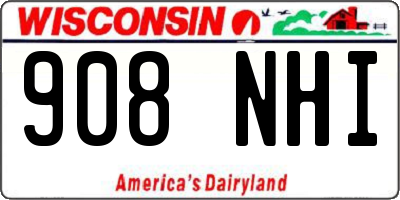 WI license plate 908NHI