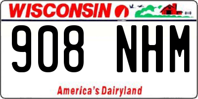 WI license plate 908NHM