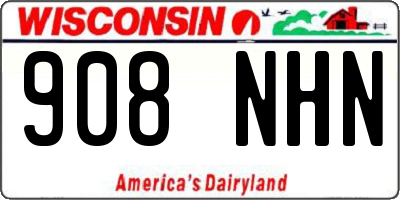 WI license plate 908NHN