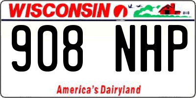 WI license plate 908NHP