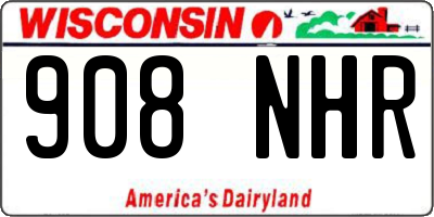 WI license plate 908NHR