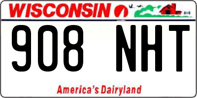 WI license plate 908NHT