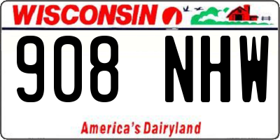 WI license plate 908NHW